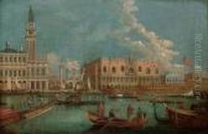 The Molo, The Doge's Palace by (Giovanni Antonio Canal) Canaletto