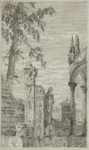 Stadtansicht Mit Dem Grab Eines Bischofs by (Giovanni Antonio Canal) Canaletto