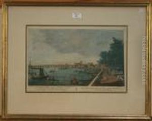 A North East View Of Westminster With The New Bridge Taken From Somerset Garden by (Giovanni Antonio Canal) Canaletto