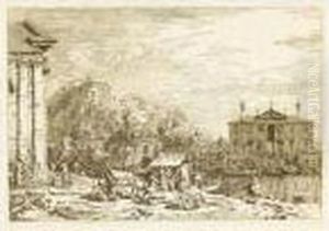 Il Mercato Al Dolo. by (Giovanni Antonio Canal) Canaletto