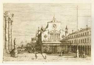 Veduta Fantastica Di S. Giacomo A Rialto. by (Giovanni Antonio Canal) Canaletto