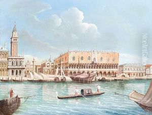 The Doge's Palace; Square In Venice, A Pair by (Giovanni Antonio Canal) Canaletto
