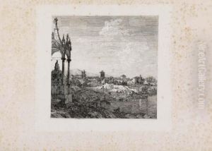 Veduta Di Una Citta Con La Tomba by (Giovanni Antonio Canal) Canaletto