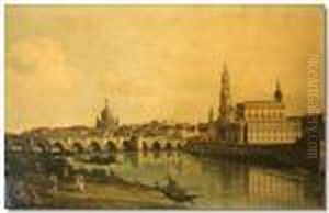 Italian Landscape Scene by (Giovanni Antonio Canal) Canaletto