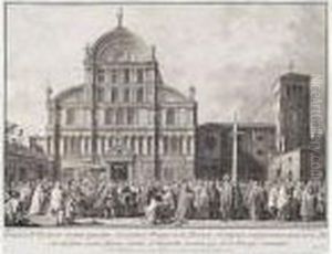 Easter Procession Before The Chiesa Di San Zaccaria by (Giovanni Antonio Canal) Canaletto