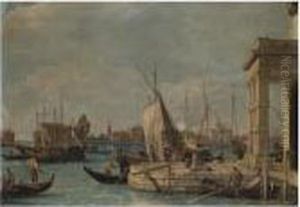 Venice, A View Of The Dogana by (Giovanni Antonio Canal) Canaletto