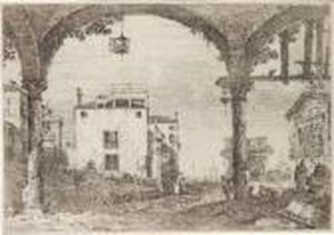 Il Portico Con La Laterna by (Giovanni Antonio Canal) Canaletto