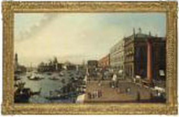 Venice, A View From The Molo 
Looking West Towards Santa Maria Della Salute And The Dogana - view 1