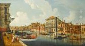 The Grand Canal, Venice, Looking Towardspalazzo Grassi by (Giovanni Antonio Canal) Canaletto