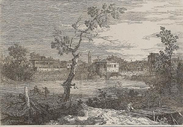 View Of A Town From A Riverbank - view 1
