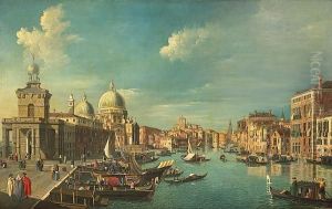 A View Of The Grand Canal, Venice With Santa Maria Della Salute Beyond