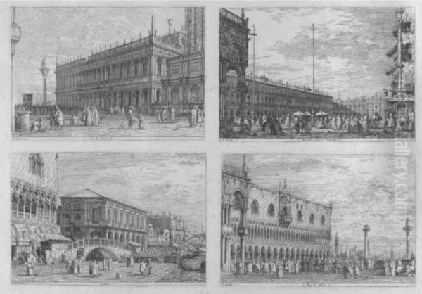 La Libreria. V.; La Piera Del
Bando. V.; Le Preson. V. ; Le Procuratie Novie E S. Ziminian V. ( B.18,
19, 21, 25) - view 1
