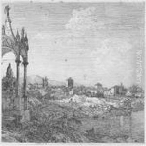 View Of A Town With A Bishop's Tomb (b. 16) by (Giovanni Antonio Canal) Canaletto