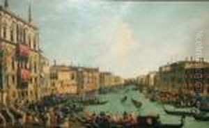 View Of The Grand Canal, Venice;
 Oiliograph, 83x135cm: Together With Two Other Prints And Engravings 
After Various Hands