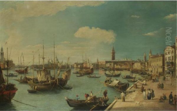 Venice, A View Along The Riva
Degli Schiavoni Looking West With The Dogana And The Church Of Santa
Maria Della Salute In The Distance, And The Church Of San Giorgio
Maggiore At The Extreme Left - view 1