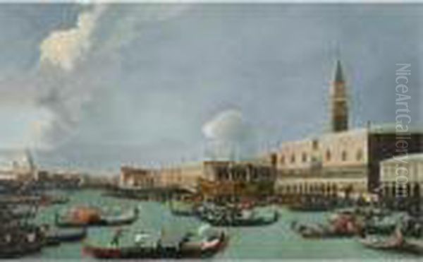 Venice, A View Of The Bacino Di
San Marco With The Bucintoro Returning To The Molo On Ascension Day - view 1