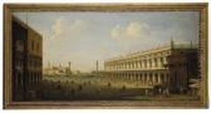 A View Of The Piazzetta, Venice,
Looking South, With The Basilica Of San Giorgio Maggiore Beyond by (Giovanni Antonio Canal) Canaletto
