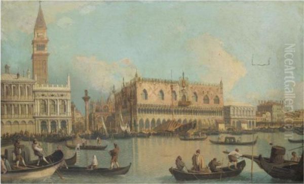 Venice, A View Of The Bacino Di San Marco Grand Canal With The Palazzo Ducale - view 1
