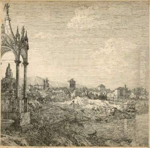 Vue D'une Ville Avec La Tombe D'un Eveque (partie Droite). Vers
1744. by (Giovanni Antonio Canal) Canaletto