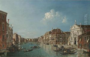 Venice, A View Of The Grand
Canal Looking South-east With The Church Of San Stae And The Fabbriche
Nuove by (Giovanni Antonio Canal) Canaletto
