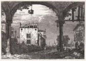 The Portico With The Lantern by (Giovanni Antonio Canal) Canaletto