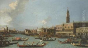 Il Bucintoro Di Ritorno Al Molo Il Giorno Dell'ascensione by (Giovanni Antonio Canal) Canaletto