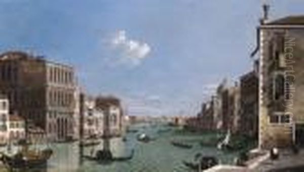 Looking East From The Campo Di San Vio With Gondolas And A View Of Doge's Palace Beyond - view 1