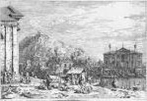 Il Mercato Sul Molo. by (Giovanni Antonio Canal) Canaletto