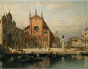 Venice, A View Of The Church Of Ss. Giovanni E Paolo And The Ospedale Di San Marco by (Giovanni Antonio Canal) Canaletto