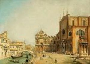 Santi Giovanni And Paolo And The Scuola Di San Marco by (Giovanni Antonio Canal) Canaletto
