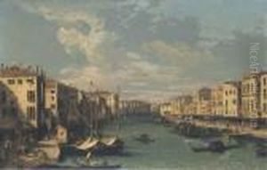 The Grand Canal, Looking South-west From The Rialto Bridge To Thepalazzo Foscari by (Giovanni Antonio Canal) Canaletto