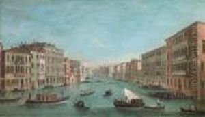 The Grand Canal Looking South
From The Palazzo Foscari And Thepalazzo Moro-lin To Santa Maria Della
Carita by (Giovanni Antonio Canal) Canaletto