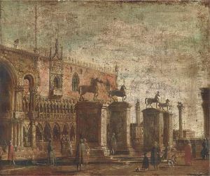 A Capriccio Of The Horses Of San Marco Set On Pillars In Thepiazzetta