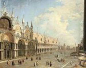 The Piazza San Marco And The Doge's Palace, Venice by (Giovanni Antonio Canal) Canaletto