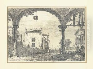 The Portico With The Lantern (b. 10) by (Giovanni Antonio Canal) Canaletto