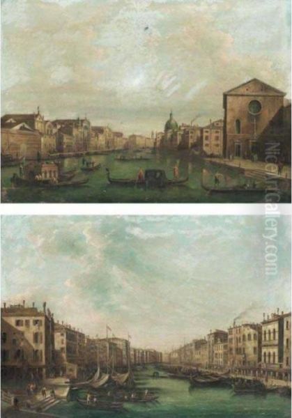 Venice, A View Of The Grand
Canal Looking South-west From The Rialto Bridge To The Palazzo Foscari - view 1