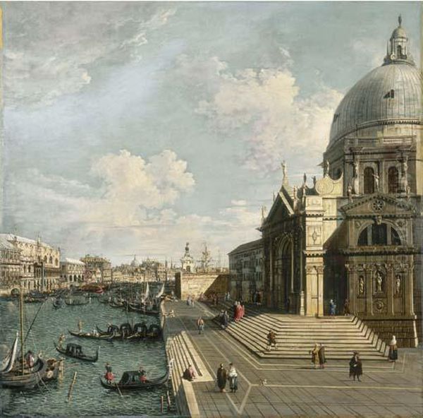 The Entrance Of The Grand Canal,
Venice, Looking East With Santamaria Della Salute And The Dogana - view 1
