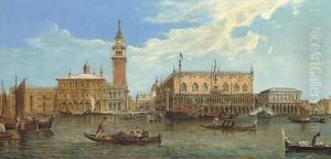The Molo And The Piazzetta, Venice by (Giovanni Antonio Canal) Canaletto