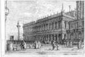 La Libreria. by (Giovanni Antonio Canal) Canaletto