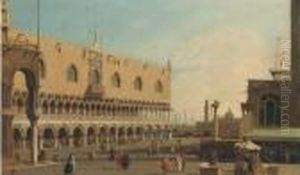 Before The Doge's Palace, Venice by (Giovanni Antonio Canal) Canaletto