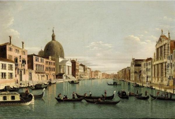 Venice, A View Of The Grand 
Canal Looking South West From The Chiesa Degli Scalzi To The Fondamenta 
Della Croce, With San Simeone Piccolo - view 1