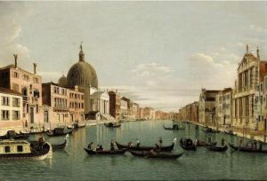 Venice, A View Of The Grand
Canal Looking South West From The Chiesa Degli Scalzi To The Fondamenta
Della Croce, With San Simeone Piccolo by (Giovanni Antonio Canal) Canaletto