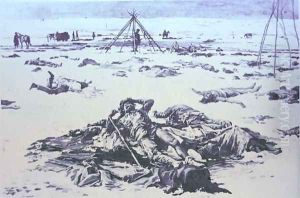 The Indian dead after The Wounded Knee Massacre by Mary Irvin