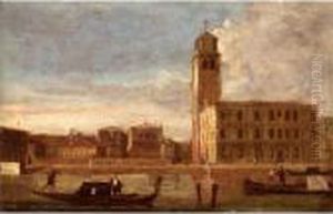 Venice, A View Of San Geremia On The Cannaregio Canal. by (Giovanni Antonio Canal) Canaletto