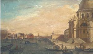 Entrance To The Grand Canal Looking East by (Giovanni Antonio Canal) Canaletto