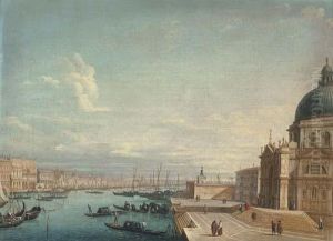 Venice: The Entrance Of Grand 
Canal Looking East With Santa Mariadella Salute And The Dogana, The 
Bacino Of San Marco Beyond