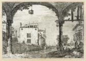 The Portico With The Lantern (bromberg 10) by (Giovanni Antonio Canal) Canaletto