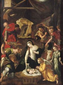 The Adoration of the Shepherds by Cornelis De Baellieur I