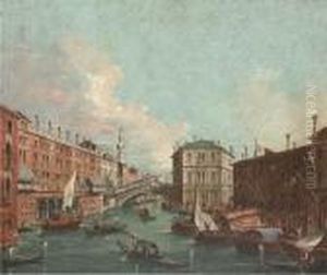 Vessels Before The Rialto Bridge, Venice