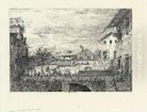 The Terrace (bromberg 24) by (Giovanni Antonio Canal) Canaletto